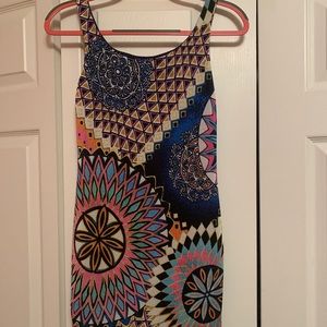 Patterned Mini Silky Dress